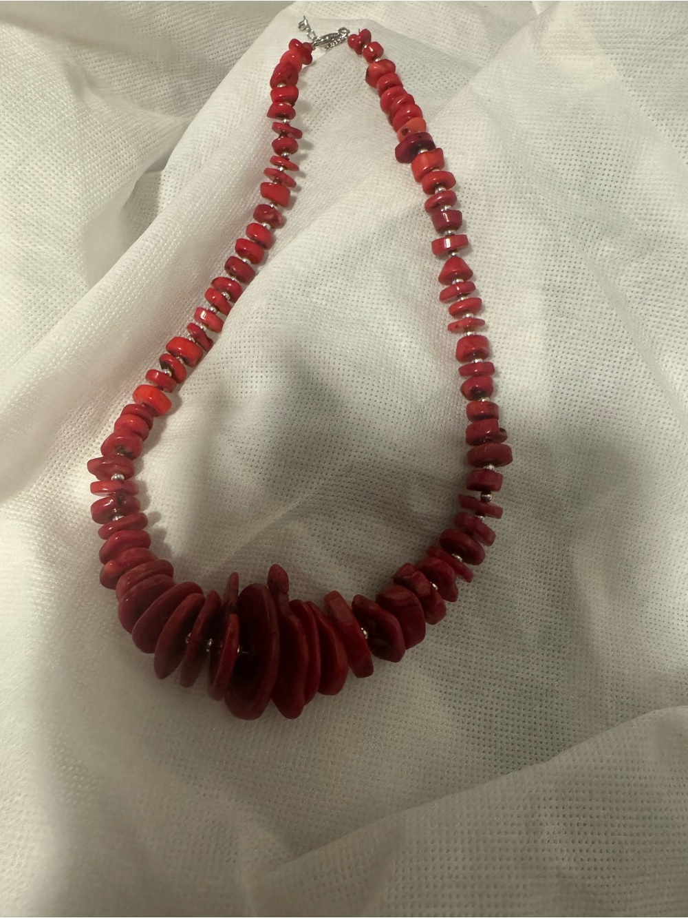 Vibrant Red Coral Statement Necklace - Unbranded